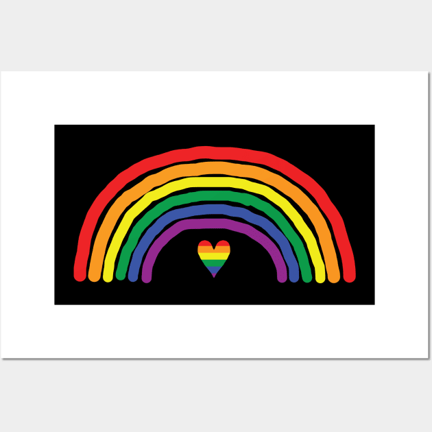 Rainbow and Heart Color like Pride Flag Wall Art by ellenhenryart